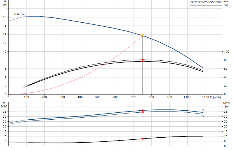 Curva di prestazione NKG 300-250-350/266