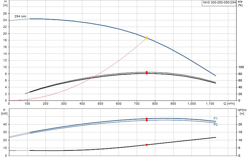 Curva di prestazione NKG 300-250-350/294