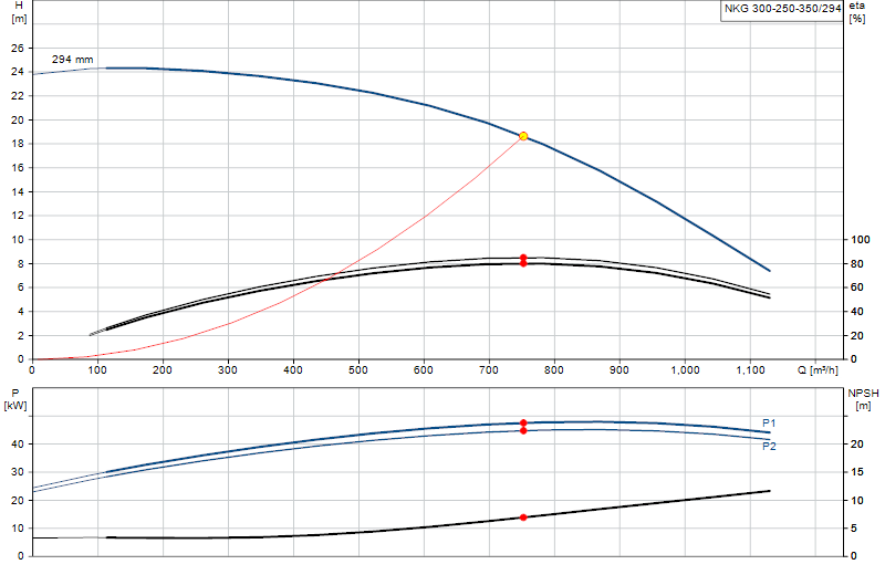 Curva di prestazione NKG 300-250-350/294