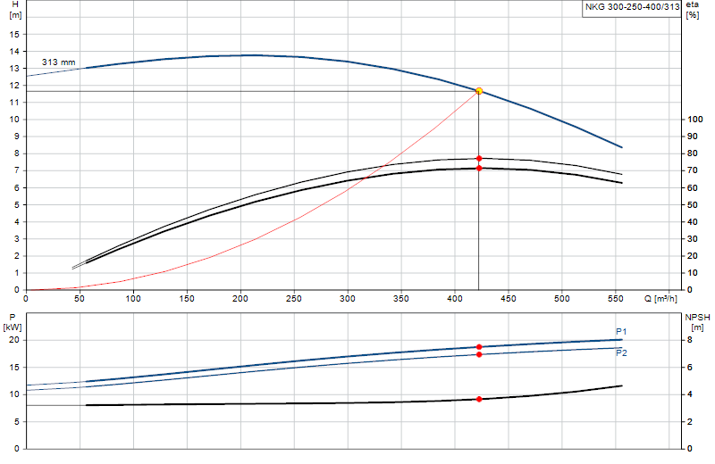 Curva di prestazione NKG 300-250-400/313