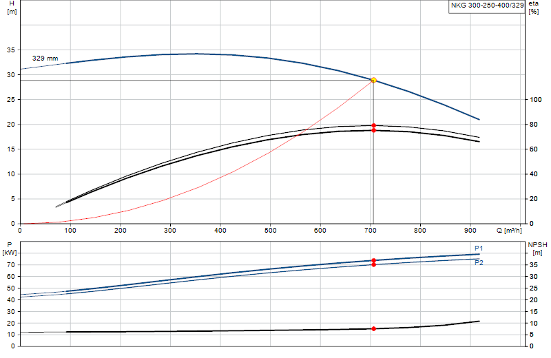 Curva di prestazione NKG 300-250-400/329