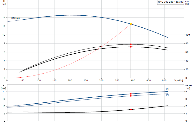 Curva di prestazione NKG 300-250-450/313