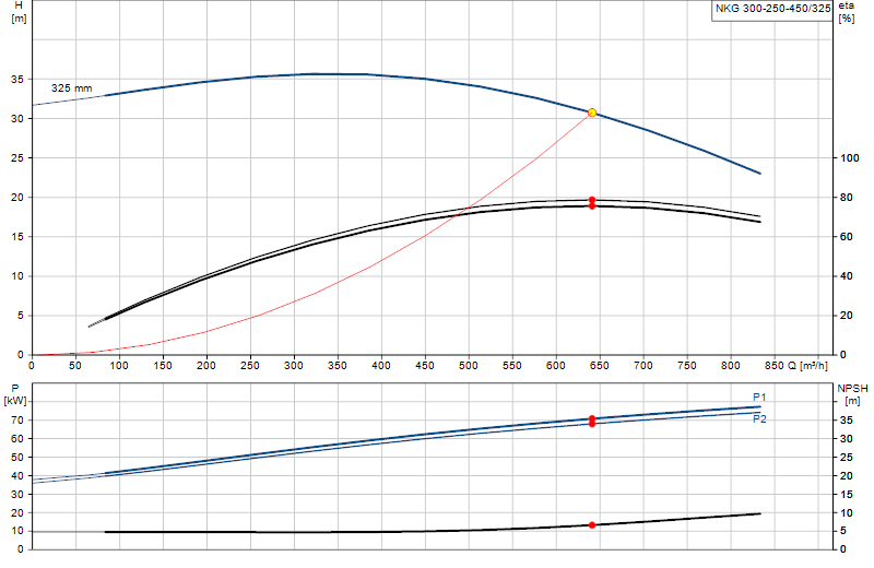 Curva di prestazione NKG 300-250-450/325