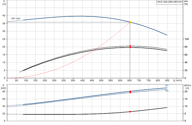 Curva di prestazione NKG 300-250-450/341