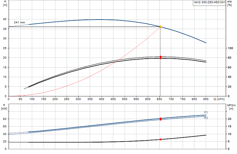 Curva di prestazione NKG 300-250-450/341