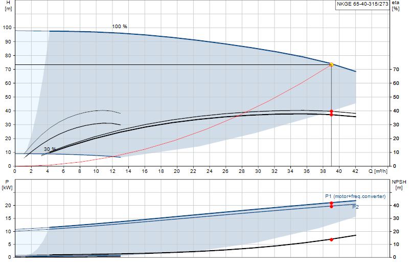 Curva di prestazione NKGE 65-40-315/273