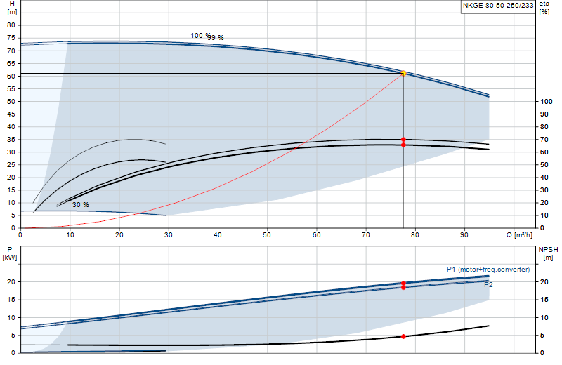 Performance curve NKGE 80-50-250/233