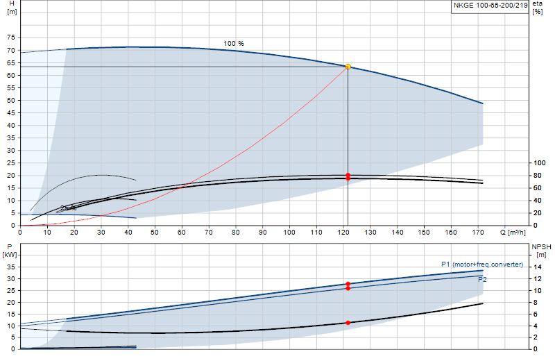 Curva di prestazione NKGE 100-65-200/219