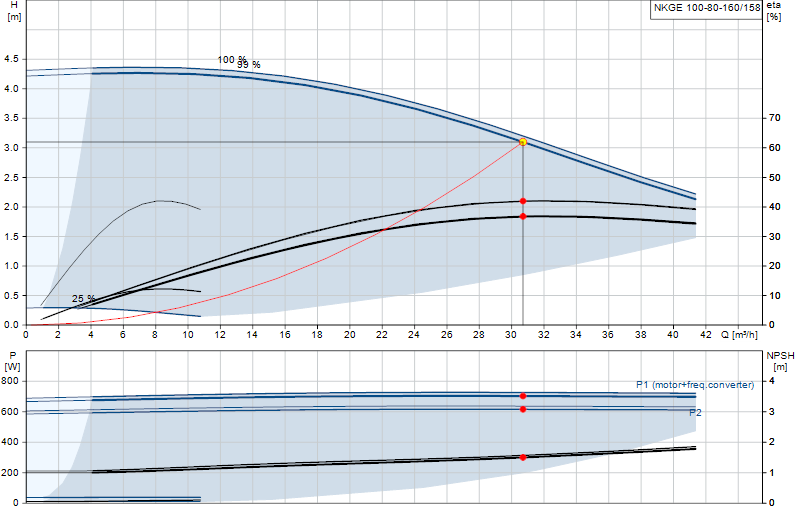 Curva di prestazione NKGE 100-80-160/158