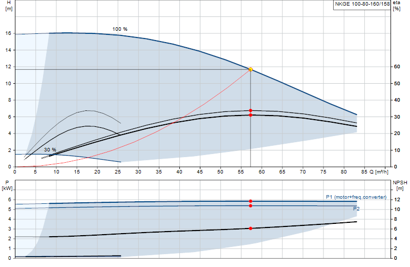 Curva di prestazione NKGE 100-80-160/158