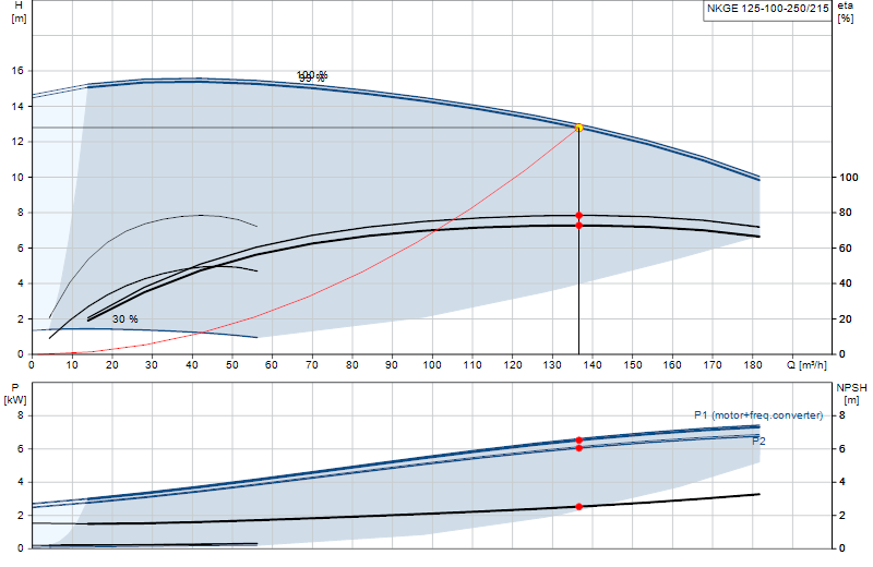Curva di prestazione NKGE 125-100-250/215
