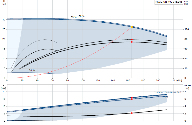 Curva di prestazione NKGE 125-100-315/295