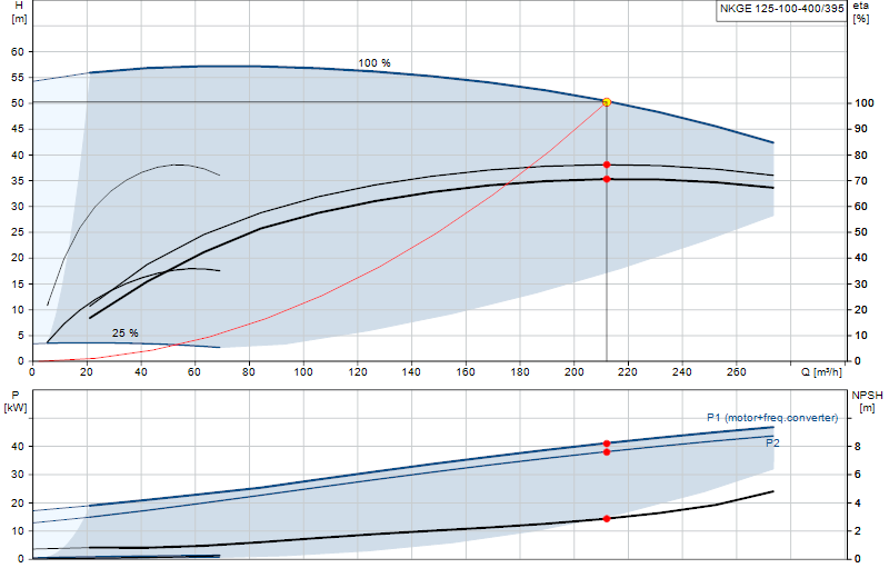 Curva di prestazione NKGE 125-100-400/395