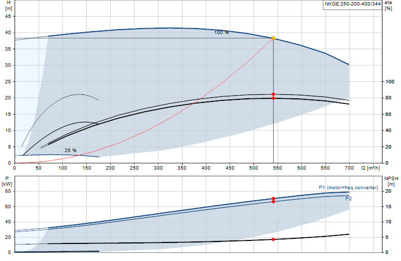 Curva di prestazione NKGE 250-200-400/344