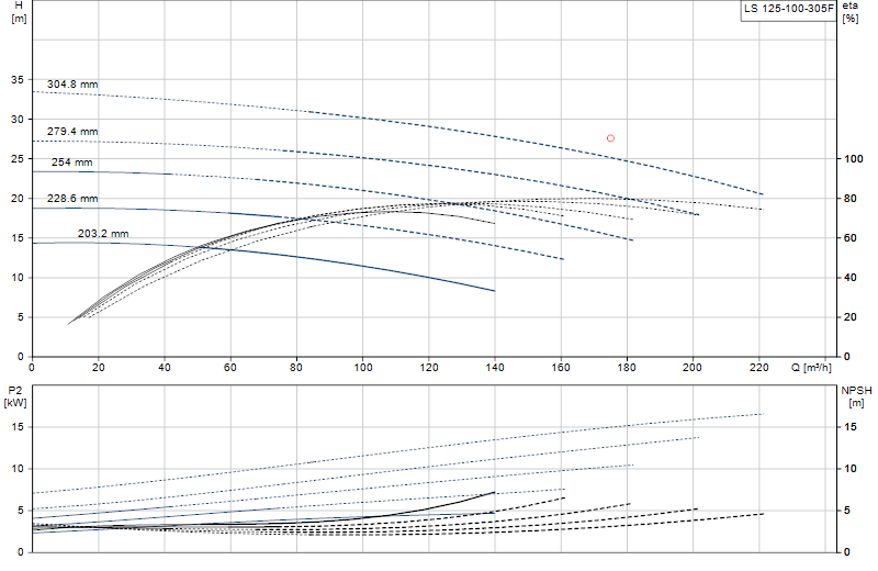 Curva di prestazione LS 125-100-305F